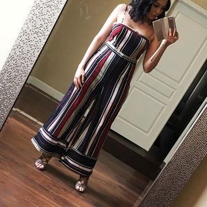 Striped wide leg jumpsuit